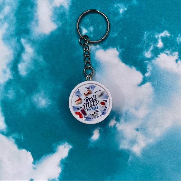 Cool Whip Lite Keychain | Handmade | Mini Brands | Quirky | Fun | NWOT - Picture 6 of 15